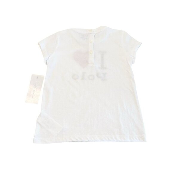 Ralph Lauren Baby 24“I ❤️ Polo” White Short Sleeve Tee Shirt Heart Size 24M NWT - Picture 2 of 6